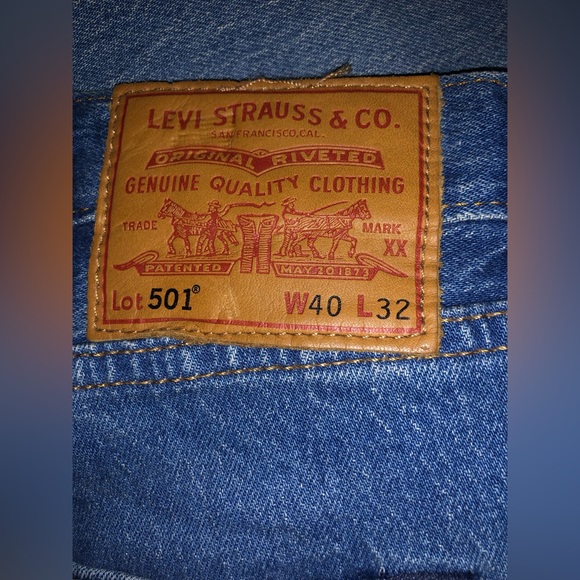 501 Premium Levi’s| Fit Men blue jeans, size W40 L32 - Picture 4 of 4